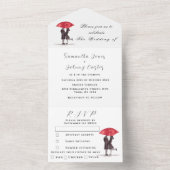 Moderne minimale rode kruis all in one uitnodiging (Binnen)