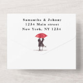 Moderne minimale rode kruis all in one uitnodiging (Achterkant)