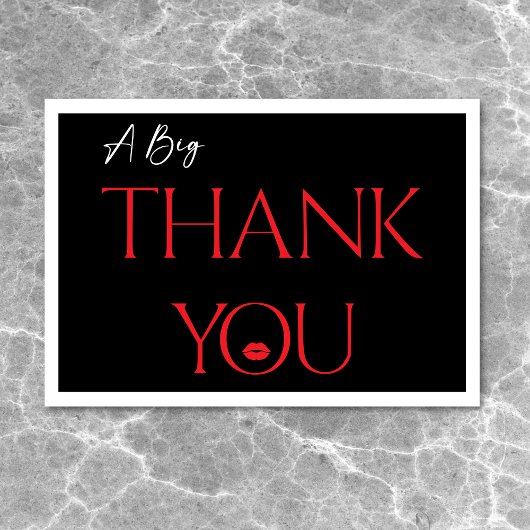 Moderne minimale rode lippen Ze is dertig jaar oud Bedankkaart