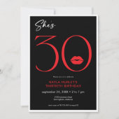 Moderne minimale rode lippen Ze is dertig jaar oud Kaart (Voorkant)