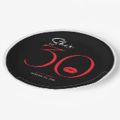 Moderne minimale rode lippen Ze is dertig jaar oud Papieren Bordje (Gekanteld)