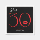 Moderne minimale rode lippen Ze is dertig jaar oud Servet (Voorkant)