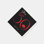 Moderne minimale rode lippen Ze is dertig jaar oud Servet (Hoek)