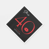 Moderne minimale rode lippen Ze is veertig jaar Servet (Hoek)