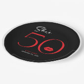 Moderne minimale rode lippen Ze is vijftig jaar Papieren Bordje (Gekanteld)