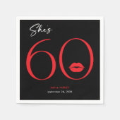 Moderne minimale rode lippen Ze is zestig jaar oud Servet (Voorkant)