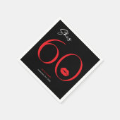 Moderne minimale rode lippen Ze is zestig jaar oud Servet (Hoek)