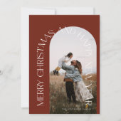 Moderne, minimale rode pleister 2 Foto-kerst H Feestdagenkaart (Voorkant)