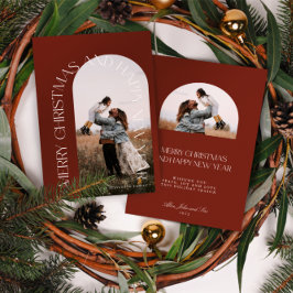 Moderne, minimale rode pleister 2 Foto-kerst H Feestdagenkaart