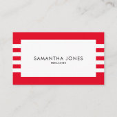 Moderne, minimale rode strepen, freelancer visitekaartje (Voorkant)