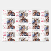 Moderne minimale rode strepen Vrolijke foto Kerstm Inpakpapier Vel (Voorkant 3)