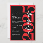 Moderne Minimale Rode Typografie Graduation Party Kaart (Voorkant)