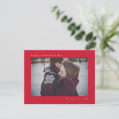 Moderne, minimale Rode Valentijnsdag-fotokaart Briefkaart (Staand voorkant)