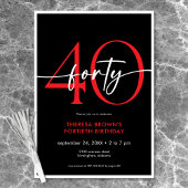 Moderne minimale rode veertig script verjaardag kaart