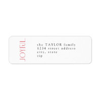 Moderne minimale rode vrolijke kerst retour adres