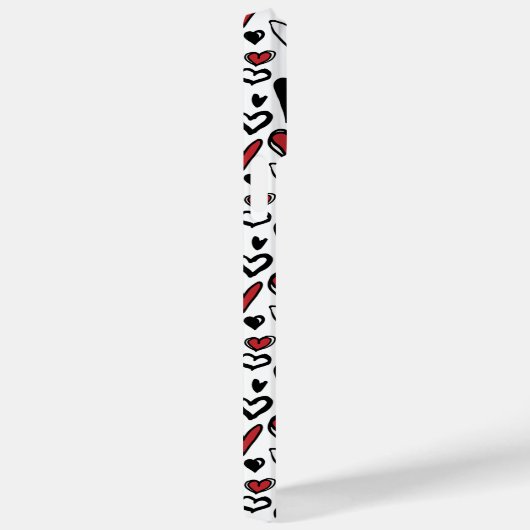 Moderne minimale rode, zwarte en witte harten Case-Mate iPhone case (Achterkant / Rechts)