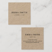 Moderne, minimale roestkraftpapier vierkante visitekaartje (Voorkant / Achterkant)