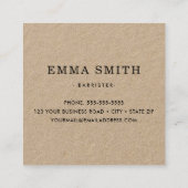 Moderne, minimale roestkraftpapier vierkante visitekaartje (Achterkant)