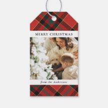 Moderne Minimale Rood & Groen Kerst Familie Foto