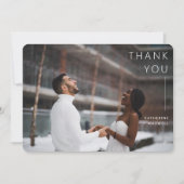 Moderne, minimale Roos bruiloft foto Y Bedankkaart (Voorkant)