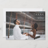 Moderne, minimale Roos bruiloft foto Y Bedankkaart (Voorkant)