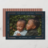 Moderne, minimale Roos Gold-fotokerstmis Feestdagenkaart (Voorkant / Achterkant)