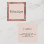 Moderne, minimale Roos Gold Glitter Simple Makeup Vierkante Visitekaartje (Voorkant / Achterkant)