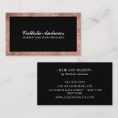 Moderne, minimale Roos Gold Glitter Simple Makeup Visitekaartje (Voorkant / Achterkant)