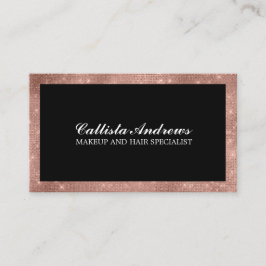 Moderne, minimale Roos Gold Glitter Simple Makeup Visitekaartje