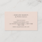 Moderne, minimale Roos Gold Glitter Simple Makeup Visitekaartje (Achterkant)