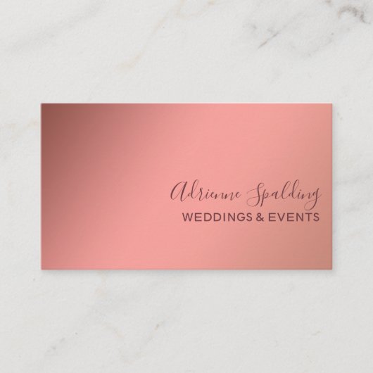 Moderne minimale Roos Gold Gradiënt Visitekaartje (Voorkant)