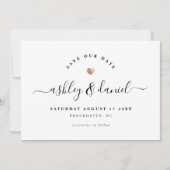 Moderne, minimale Roos Gold Simple Save the Date Kaart (Voorkant)