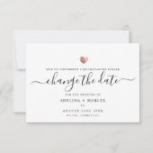 Moderne Minimale Roos Gold van het Manuscript VERA Save The Date (Voorkant)