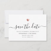 Moderne minimale Roos Gold Vow Renewal voor script Save The Date (Voorkant)