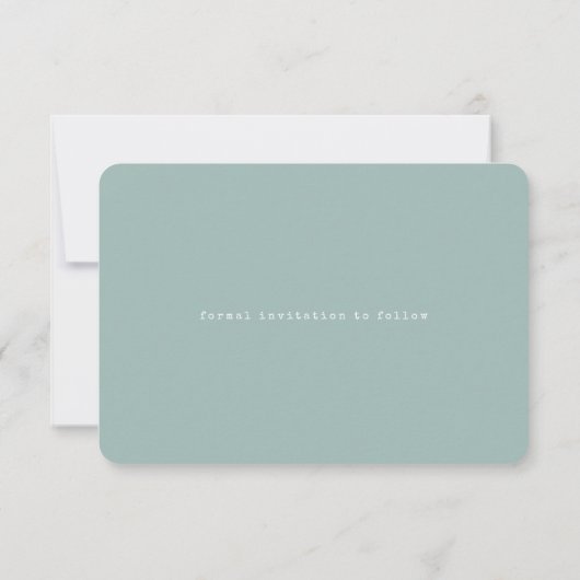 Moderne minimale Roos voor schrijfmachines Gold We Save The Date (Achterkant)