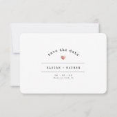 Moderne minimale Roos voor schrijfmachines Gold We Save The Date (Voorkant)