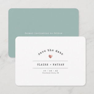 Moderne minimale Roos voor schrijfmachines Gold We Save The Date