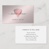 Moderne minimale Rosegold Diamant Salon Visitekaartje (Voorkant / Achterkant)