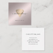 Moderne minimale Rosegold-Gold Diamant Salon Vierkante Visitekaartje (Voorkant / Achterkant)
