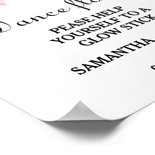 Moderne minimale roze boog bruiloft gloed stick te poster (Hoek)