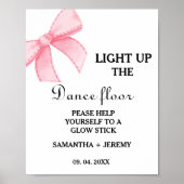 Moderne minimale roze boog bruiloft gloed stick te poster (Voorkant)