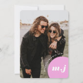 Moderne minimale roze en gele retro-pleisterdatum save the date (Achterkant)