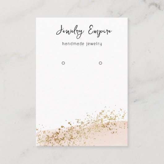 Moderne minimale roze en gouden verdiener visitekaartje (Voorkant)