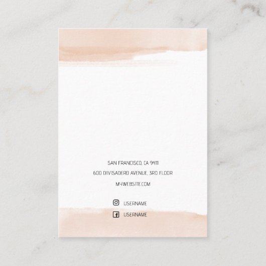 Moderne minimale roze en gouden verdiener visitekaartje (Achterkant)