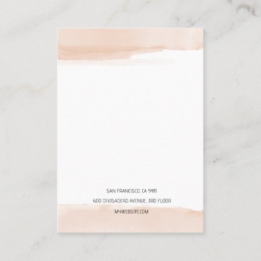 Moderne minimale roze en gouden verdiener visitekaartje (Achterkant)