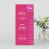 Moderne minimale roze en magenta retro-arch gebold menu (Staand voorkant)