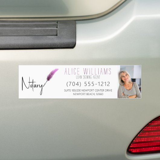 Moderne, minimale roze en witte, mobiele foto bumpersticker (Op auto)