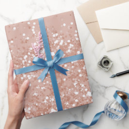 Moderne Minimale Roze Gouden Fijne Glitter Patroon Cadeaupapier
