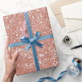 Moderne Minimale Roze Gouden Fijne Glitter Patroon Cadeaupapier