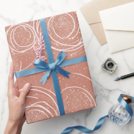 Moderne Minimale Roze Gouden Fijne Glitter Patroon Cadeaupapier